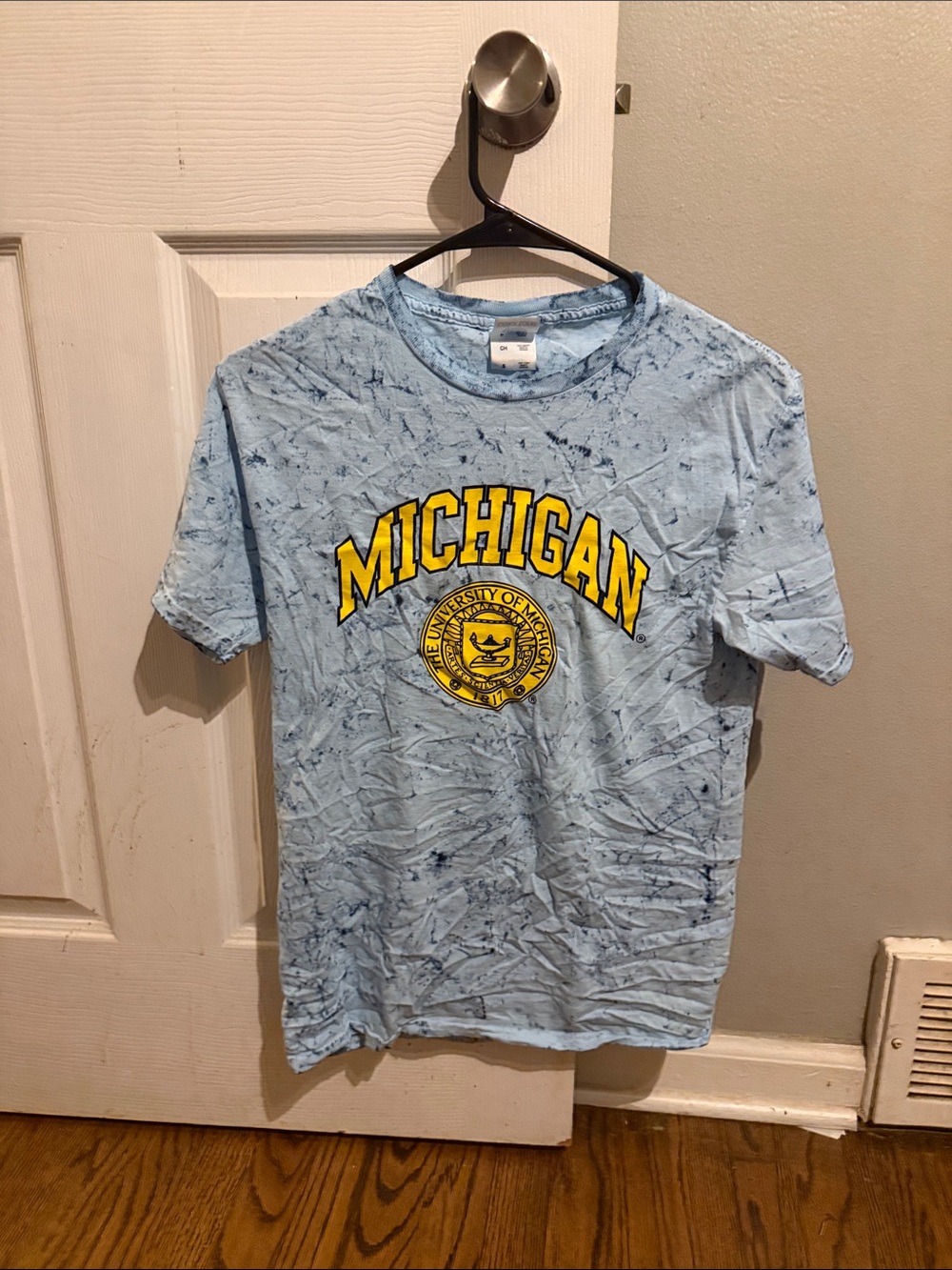 Michigan Graphic Tie-Dye Short Sleeve T-Shirt - Light Blue